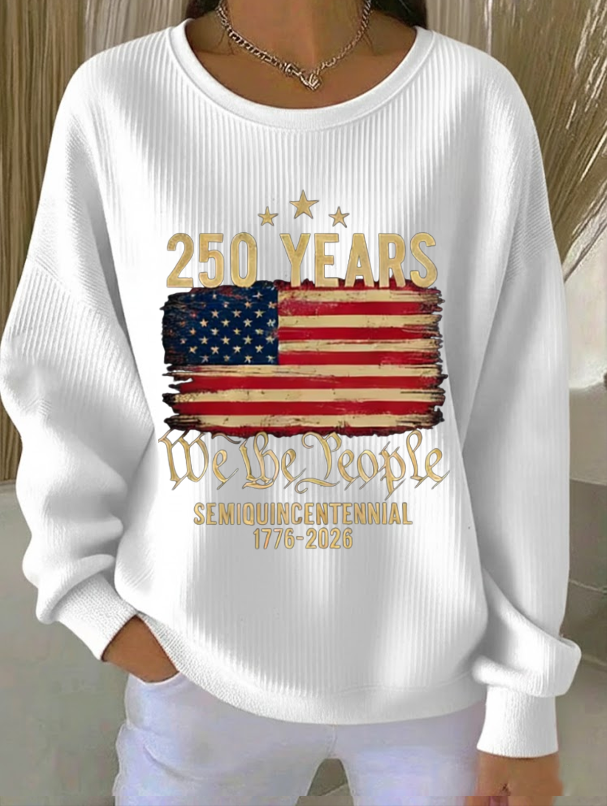 Women's USA 250th Anniversary Printed Casual Sweatshirt