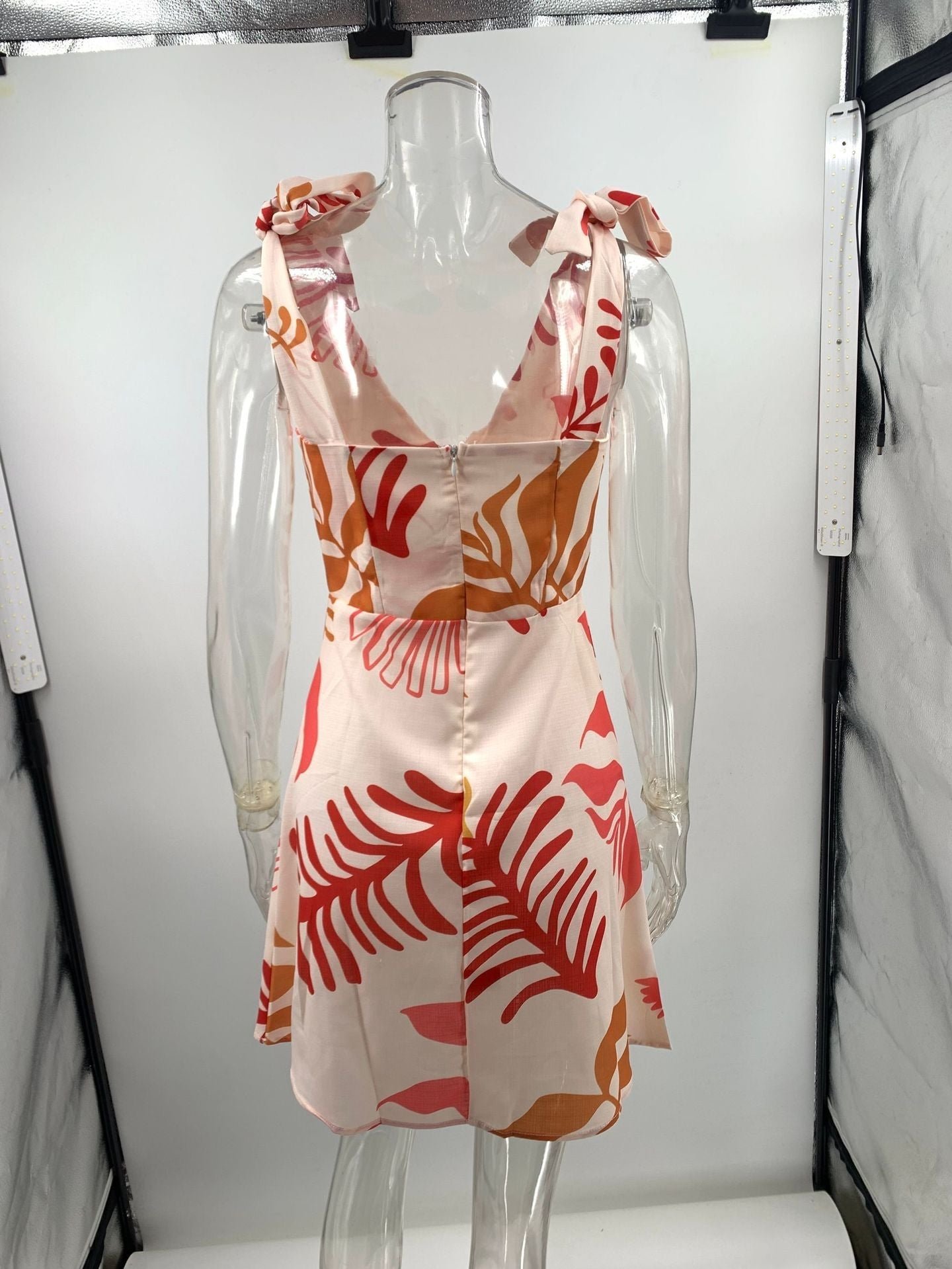 Summer Printed Tie-Front Mini Dress | Flirty Vacation Dress