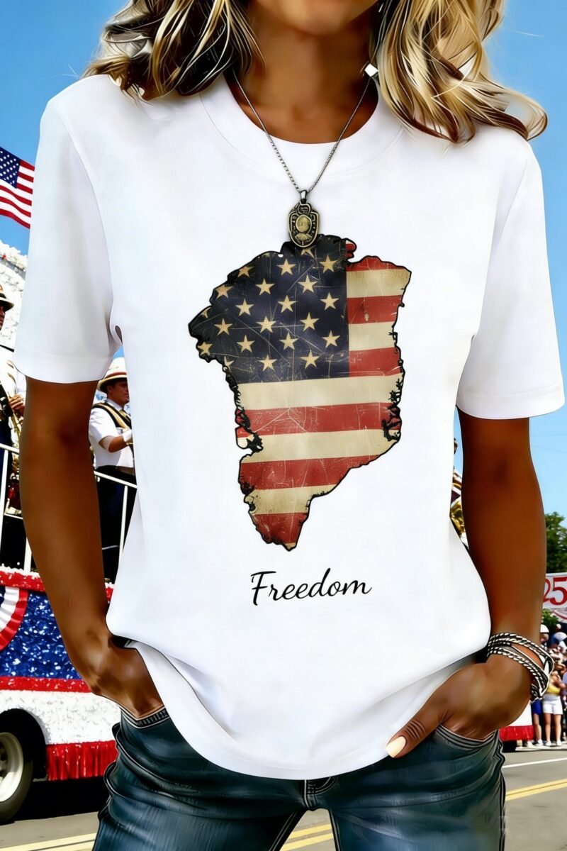 Women's 250th Anniversary Of The Founding Of the United States Vintage Short Sleeve Crew Neck Music Festival 3D Printing Daily Going Out Casual T-Shirt