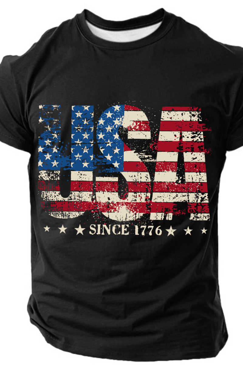 1776 Patriotic Independence Day Vintage Cotton T-Shirt