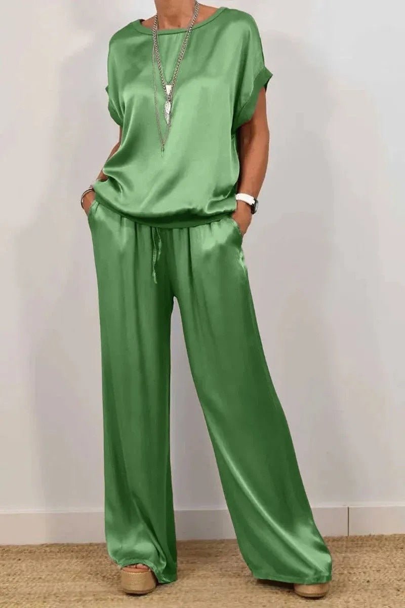 Relaxed Shirt & Wide Leg Pants Set | Trendy Casual Two-Piece Outfit