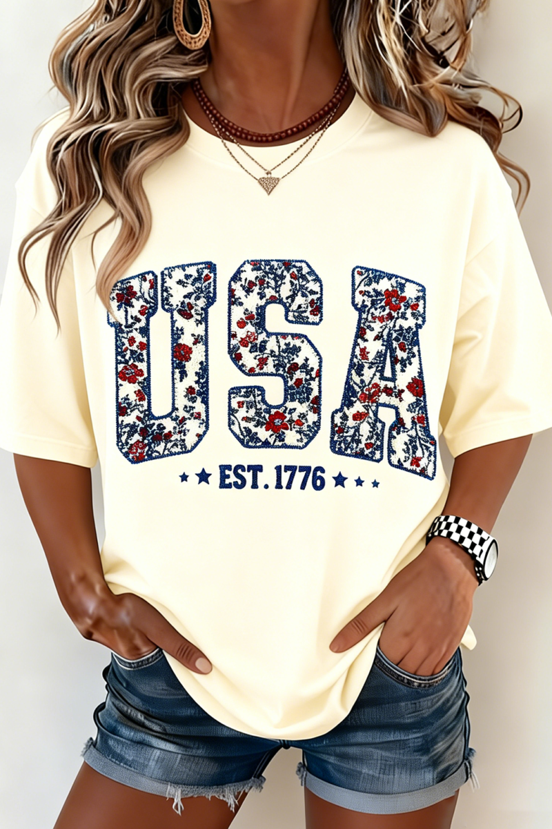 250th anniversary Independence Day Crew Neck Cotton Casual T-Shirt