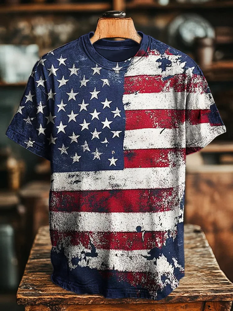 Men's Flag Graphic Vintage T-shirt
