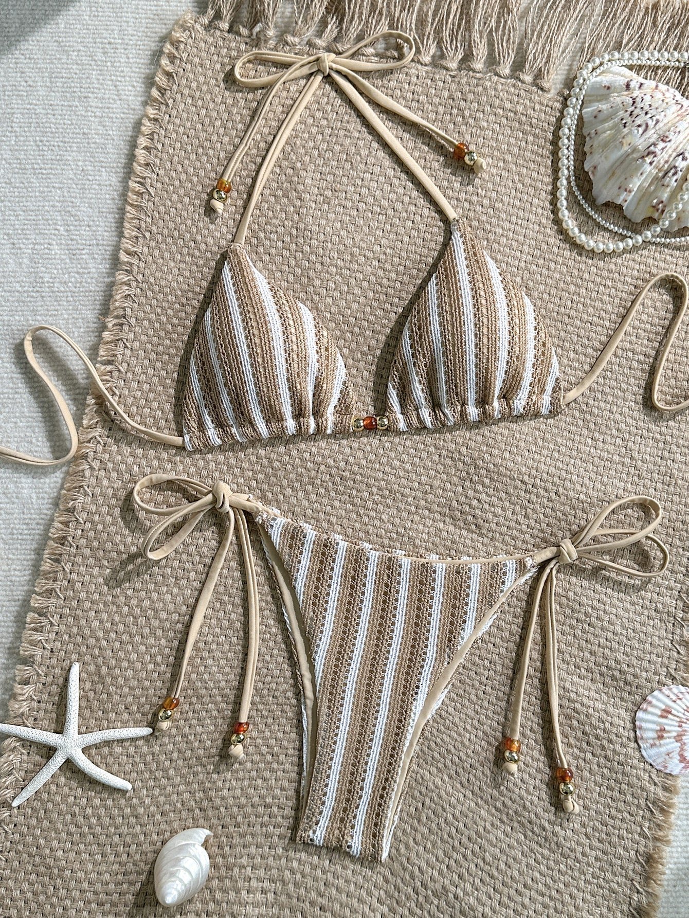 Knit Beach Bikini Set | Wire-Free Padded Resort Swimwear