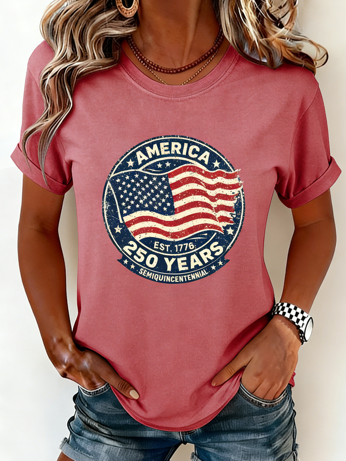 250th anniversary Casual Crew Neck T-Shirt