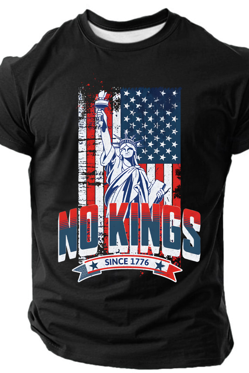No Kings Since 1776 Statue Of Liberty Patriotic Cotton T-Shirt