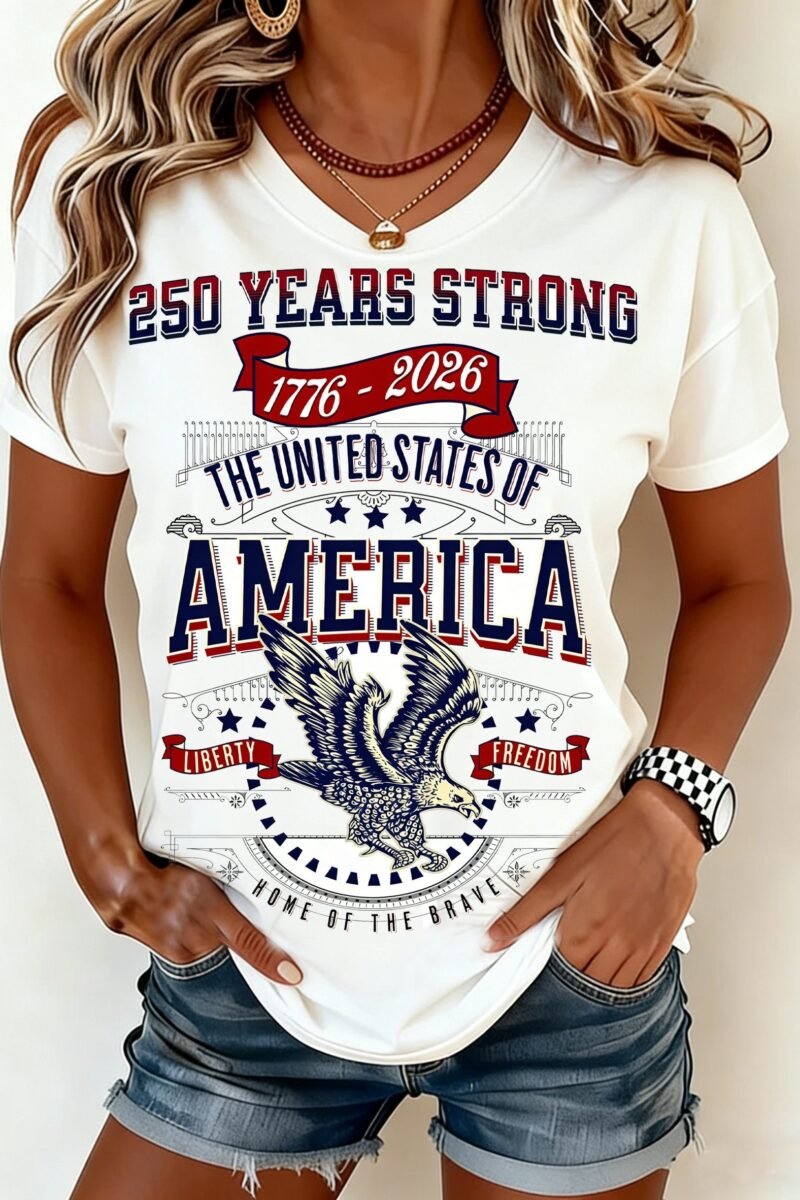 250th anniversary Crew Neck Independence Day Casual Regular Fit T-Shirt