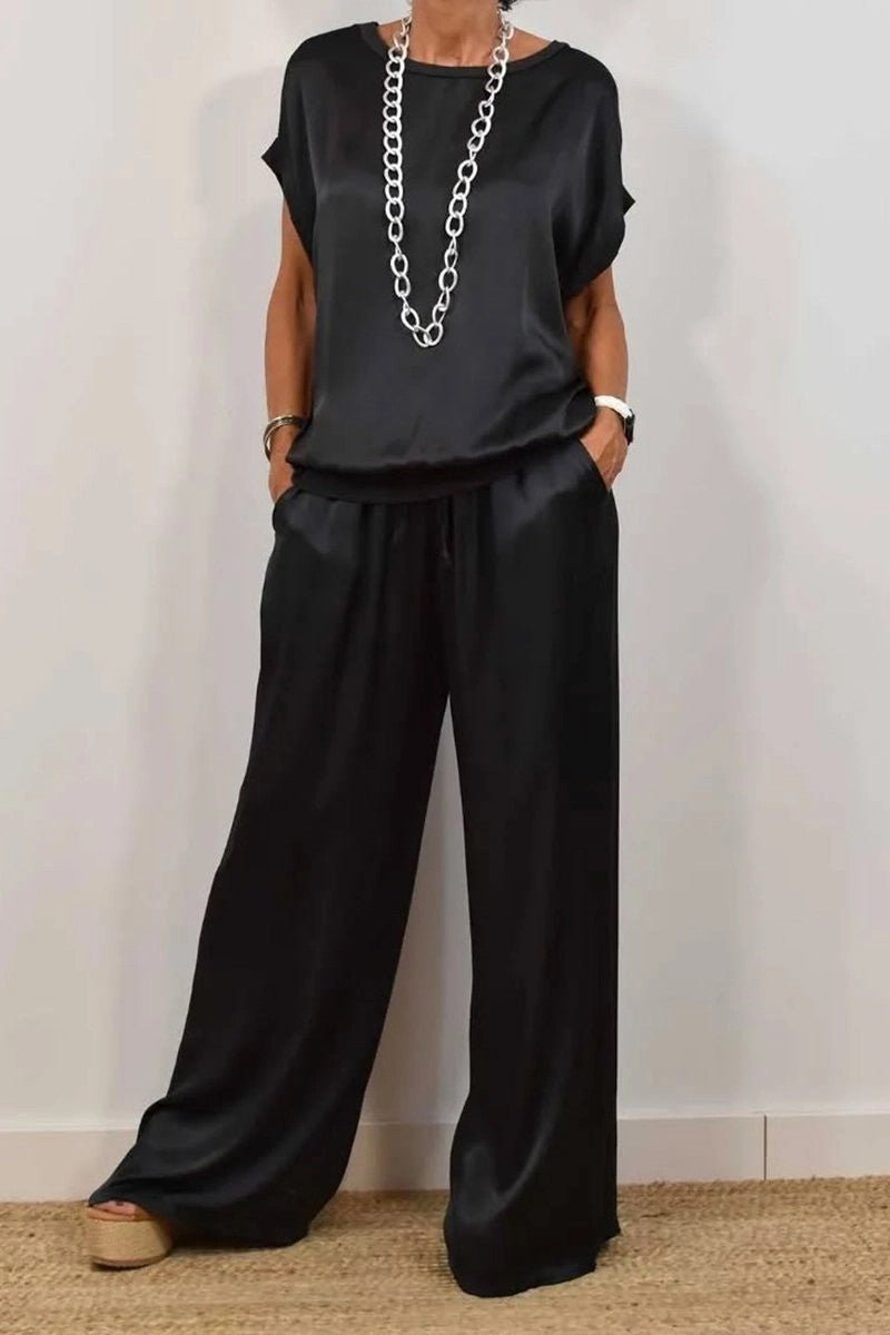 Relaxed Shirt & Wide Leg Pants Set | Trendy Casual Two-Piece Outfit