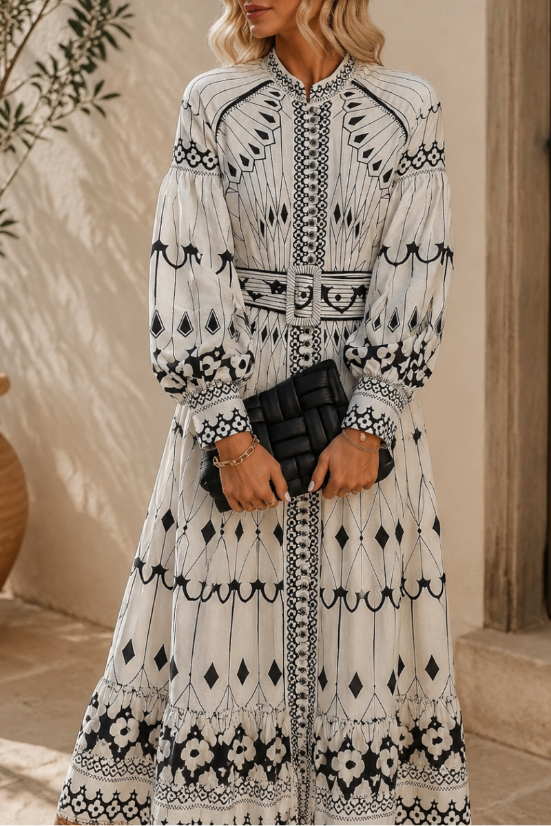 Linen Vintage Lantern Sleeve Belted Dress | Fairy-Inspired Resort Boutique Dress