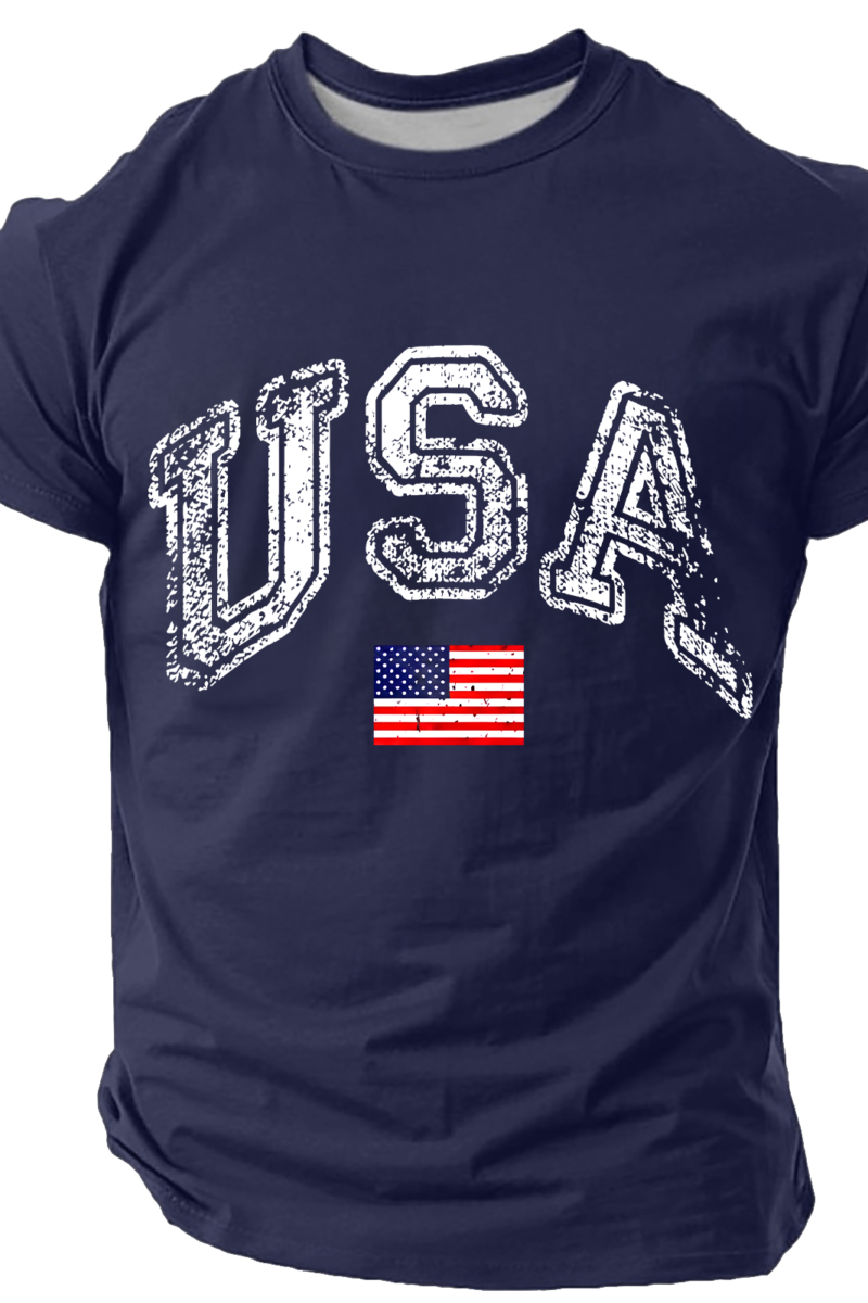 Old American Flag Cotton T-Shirt