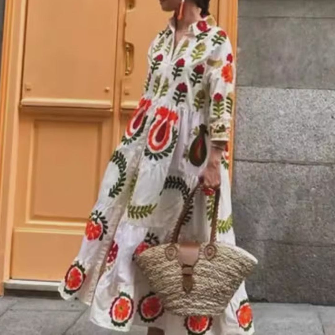 Off-Shoulder Printed Maxi Dress | Resort Vacation Statement Dress