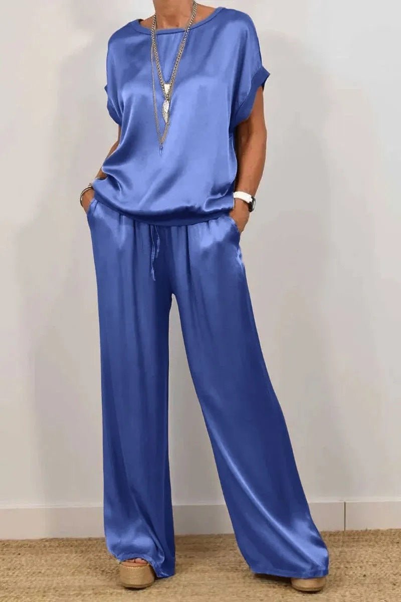Relaxed Shirt & Wide Leg Pants Set | Trendy Casual Two-Piece Outfit