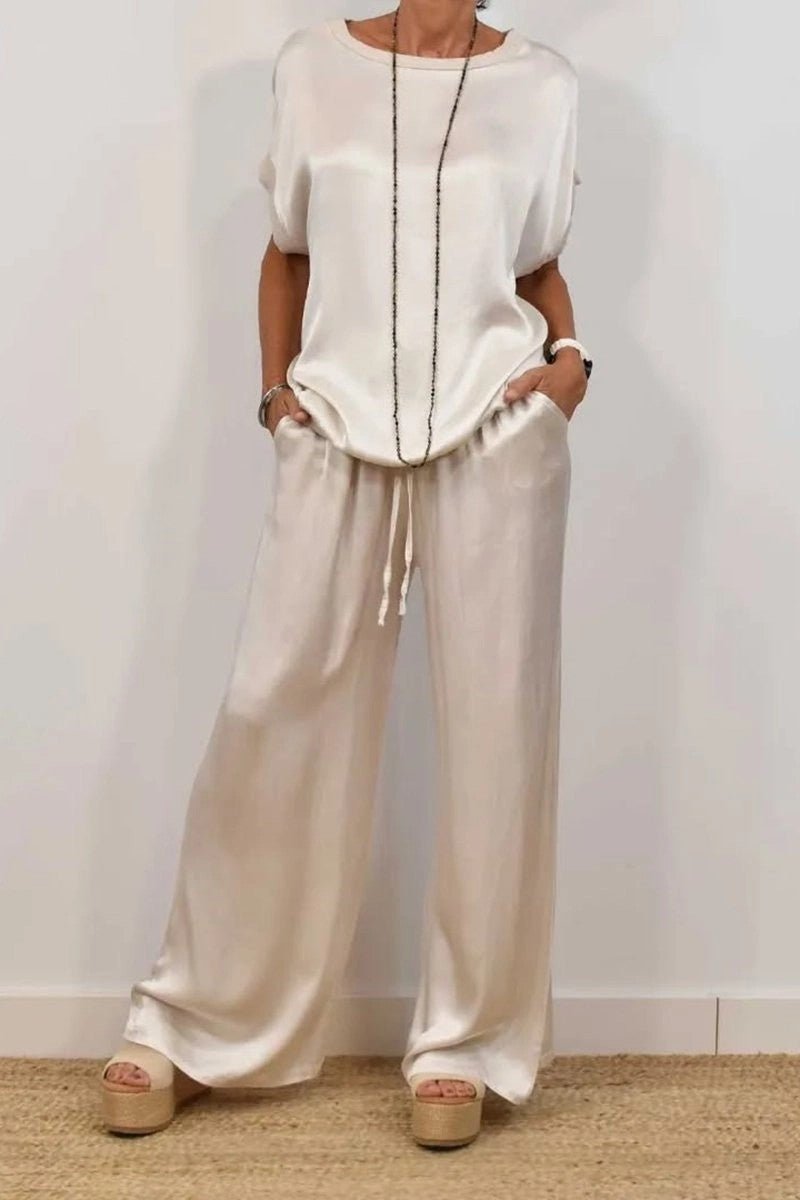 Relaxed Shirt & Wide Leg Pants Set | Trendy Casual Two-Piece Outfit