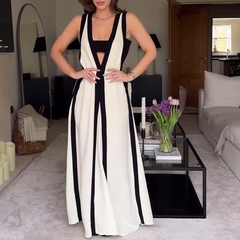 Colorblock V-Neck Strappy Dress | Casual Summer Resort Dress