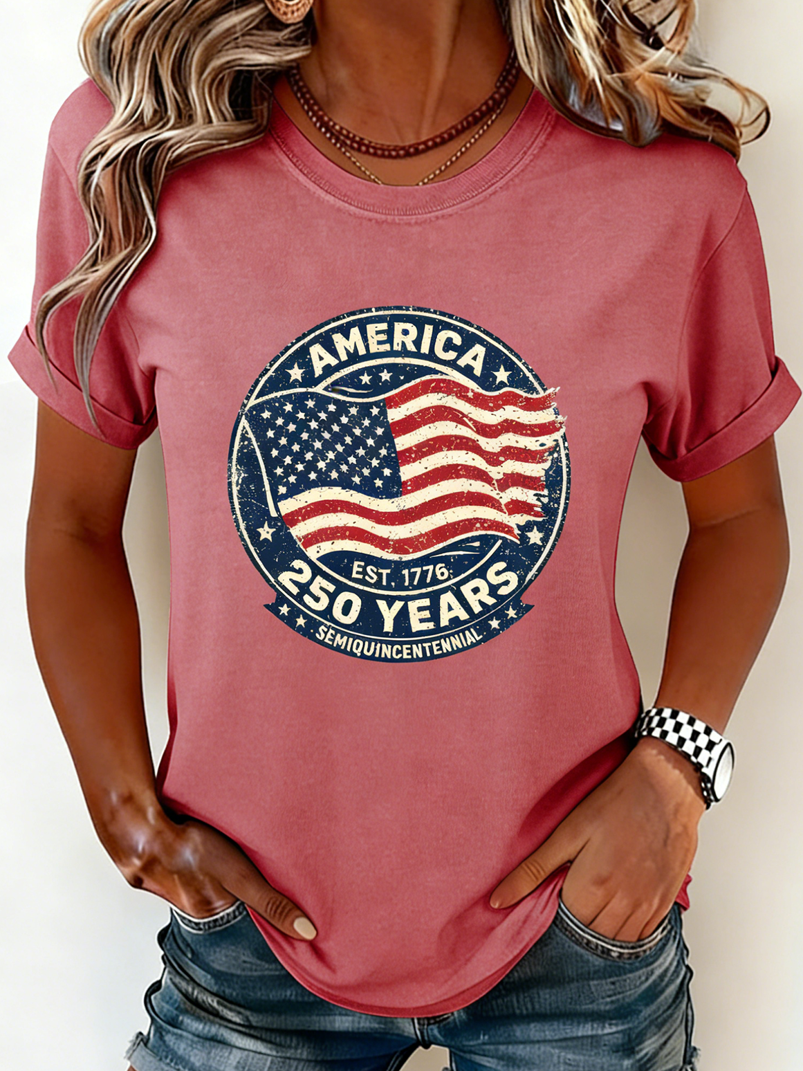 250th anniversary Casual Crew Neck T-Shirt