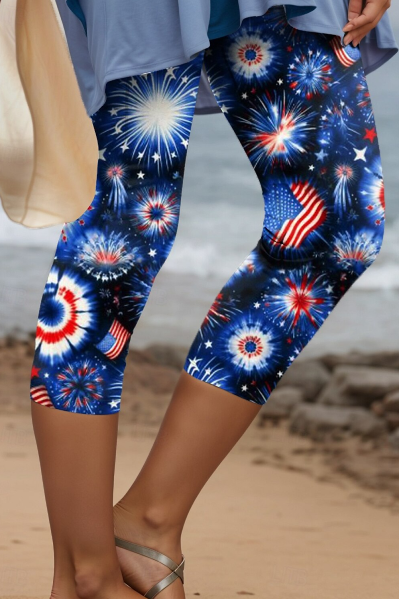 Women's American Flag 1776 Independence Day Printed Leggings