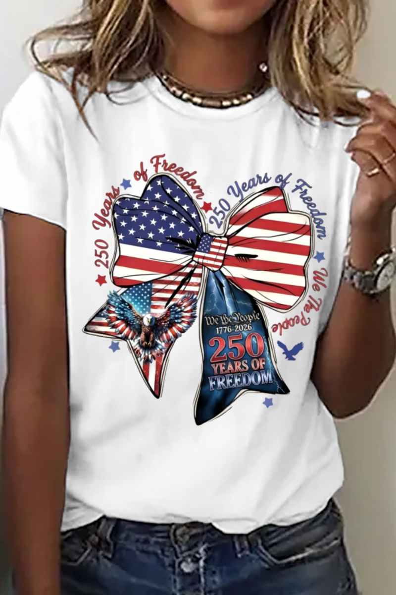 Casual Crew Neck Text Letters Regular Fit T-Shirt