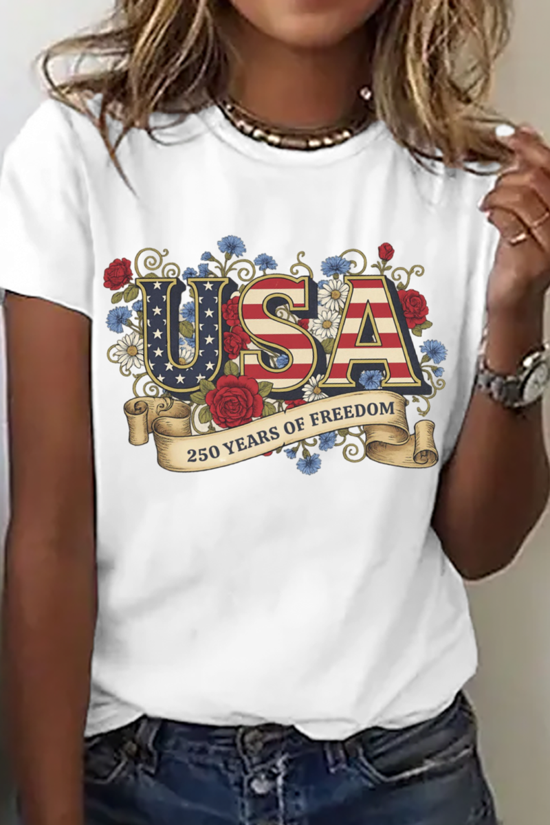 Casual Regular Fit Cotton Text Letters T-Shirt