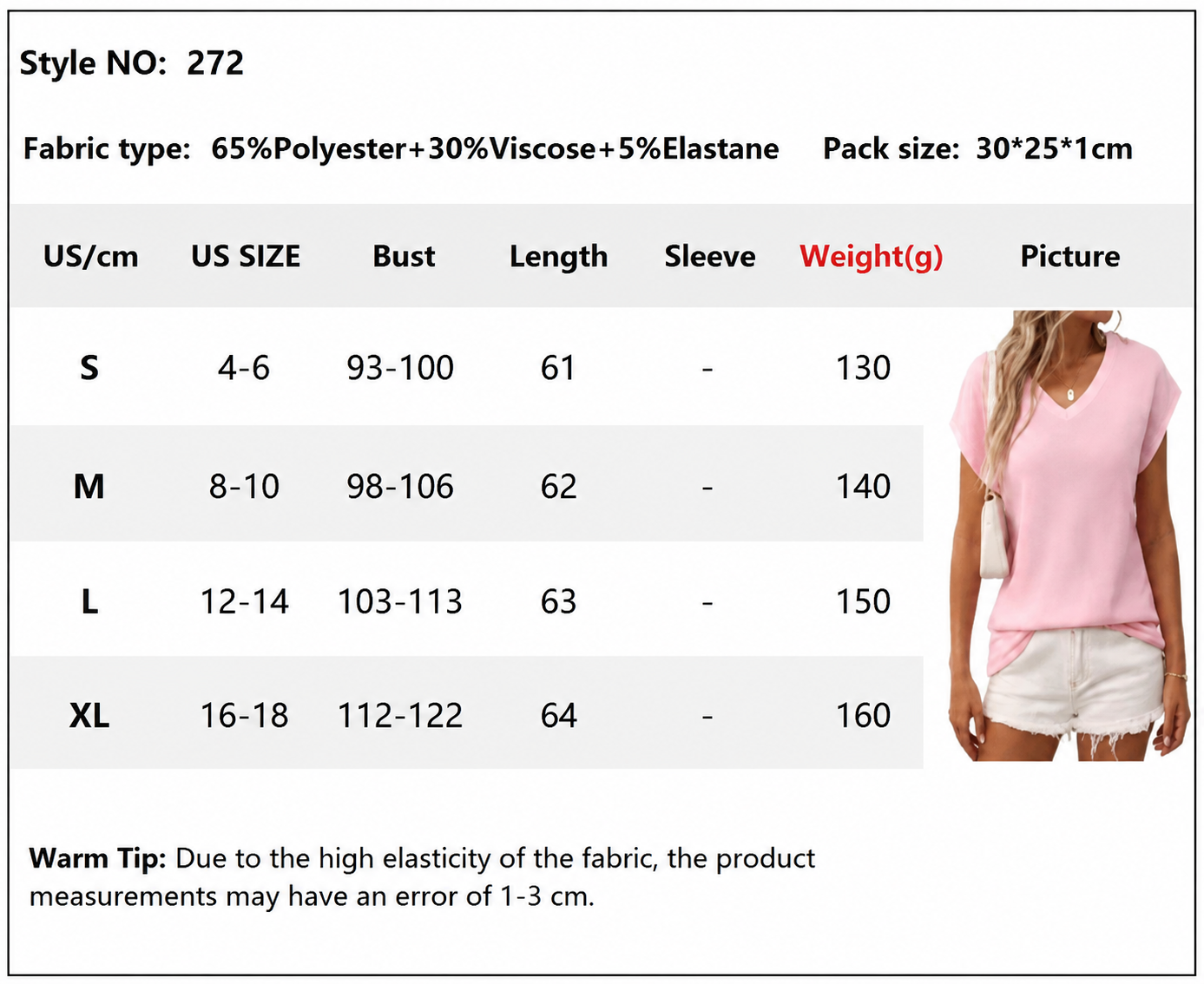 Striped V-Neck Knit Sweater Top | Lightweight Short Sleeve Knitwear