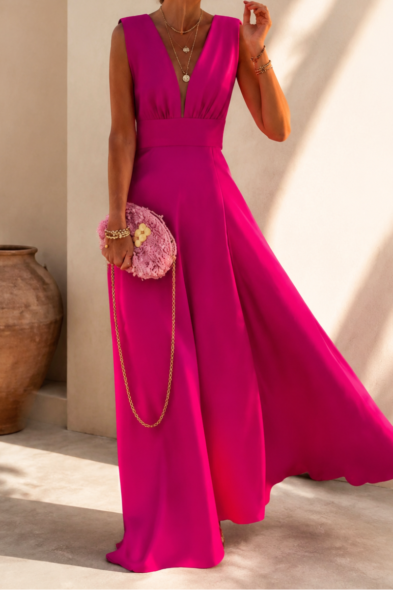 French Chiffon Slip Dress | Elegant Sleeveless Resort Dress