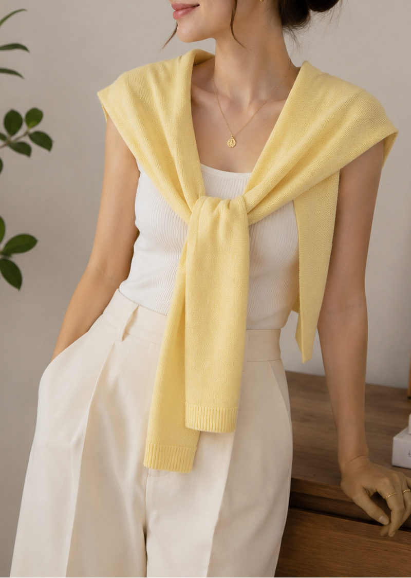 Lightweight Knit Shoulder Wrap Cardigan | Elegant Summer Shrug Cover-Up