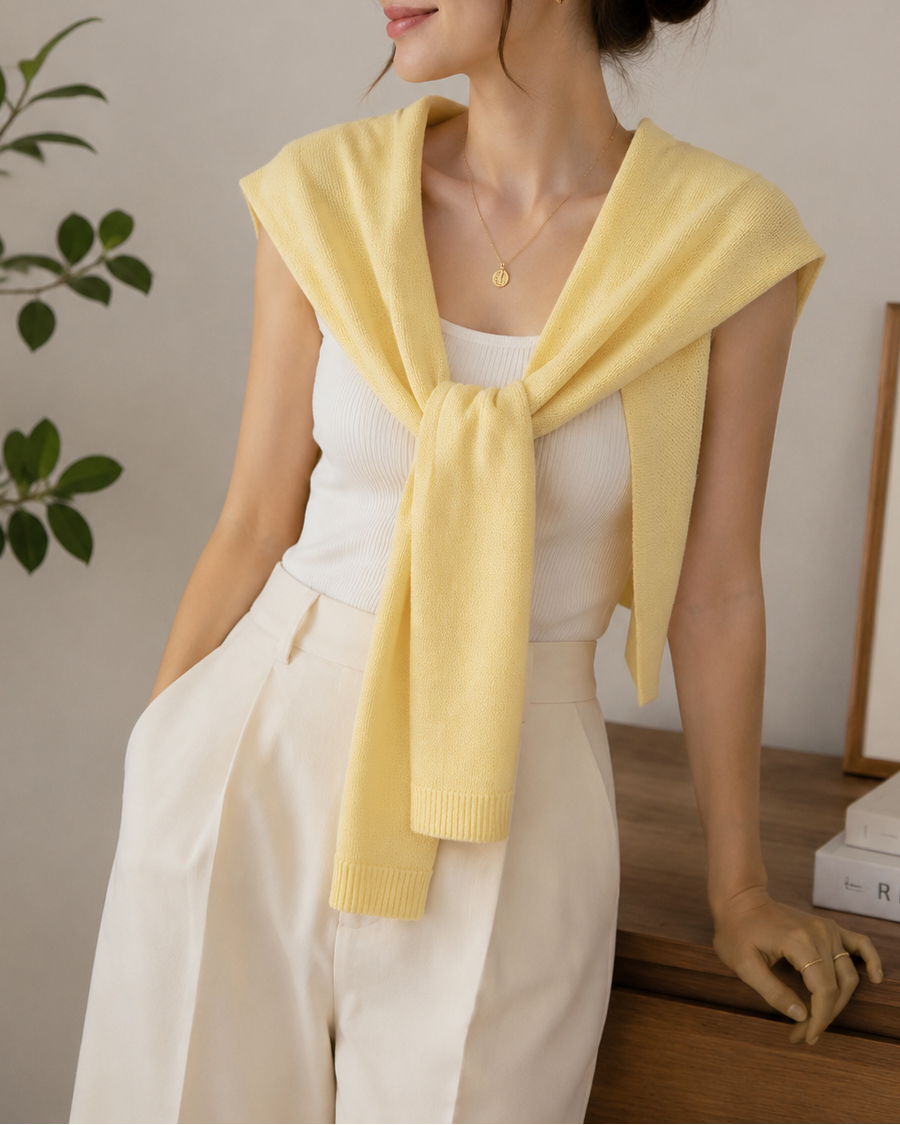 Lightweight Knit Shoulder Wrap Cardigan | Elegant Summer Shrug Cover-Up