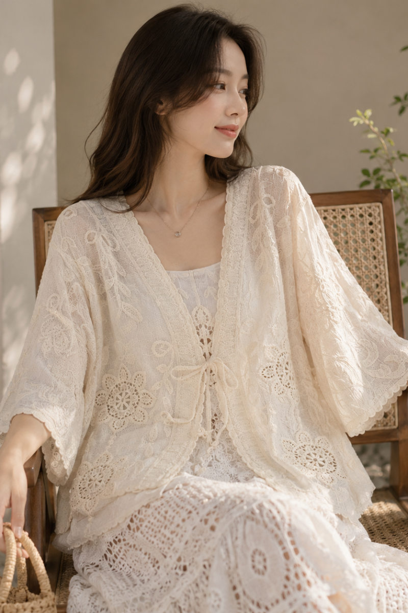Boho Long Beach Bikini Cover-Up | Loose Plus-Size Resort Swimwear