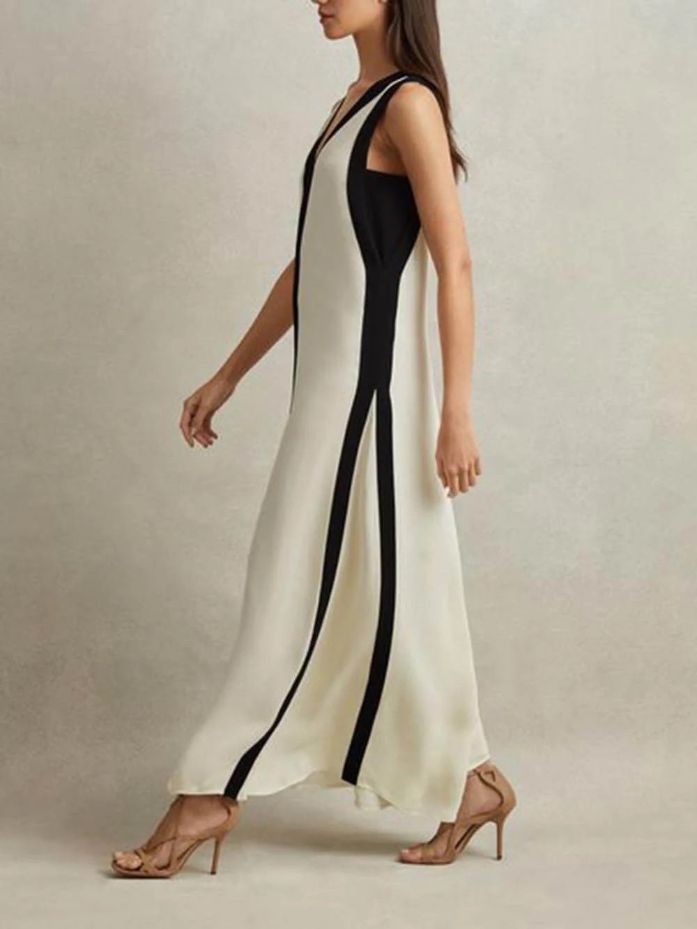 Colorblock V-Neck Strappy Dress | Casual Summer Resort Dress