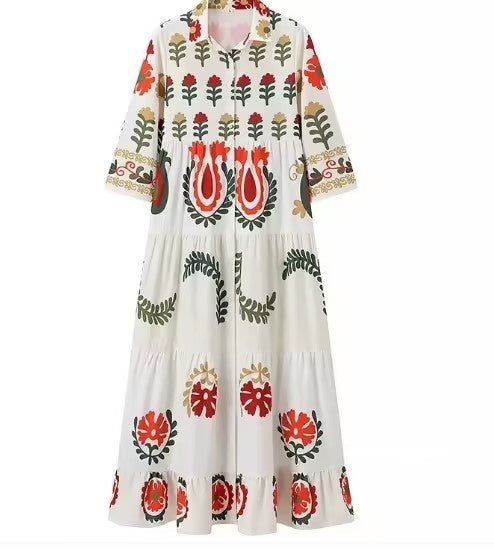 Off-Shoulder Printed Maxi Dress | Resort Vacation Statement Dress