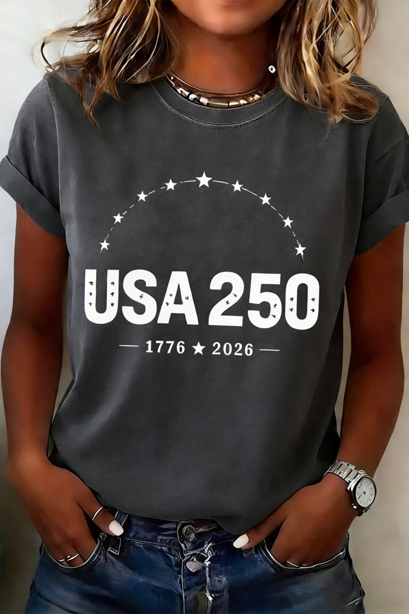 250th anniversary Cotton Casual Crew Neck T-Shirt