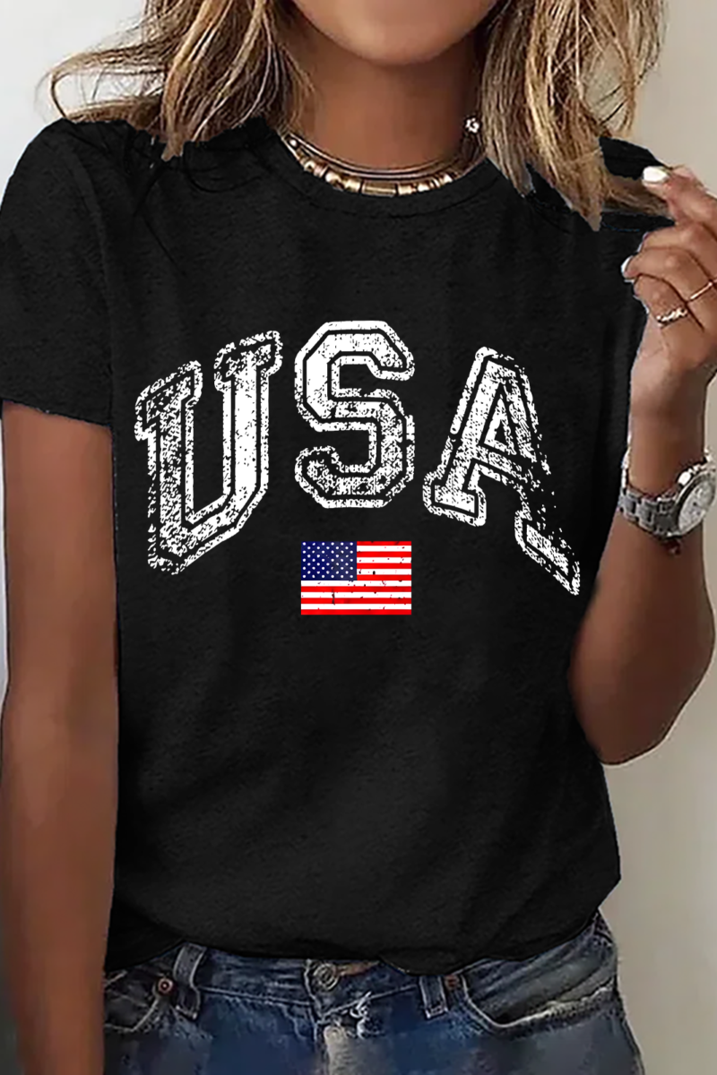 Old American Flag Cotton T-Shirt