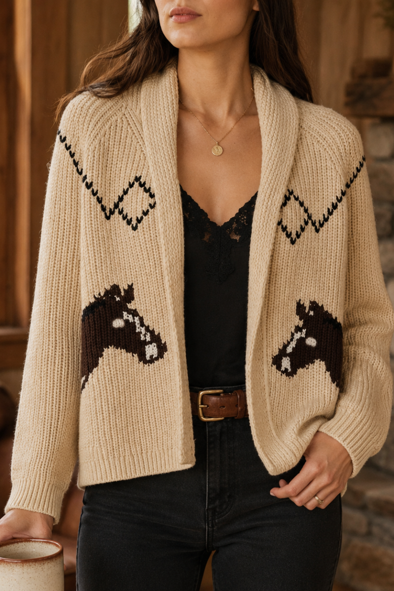 Retro Artistic Lapel Loose Knit Cardigan Sweater | Casual Boutique Layering Top