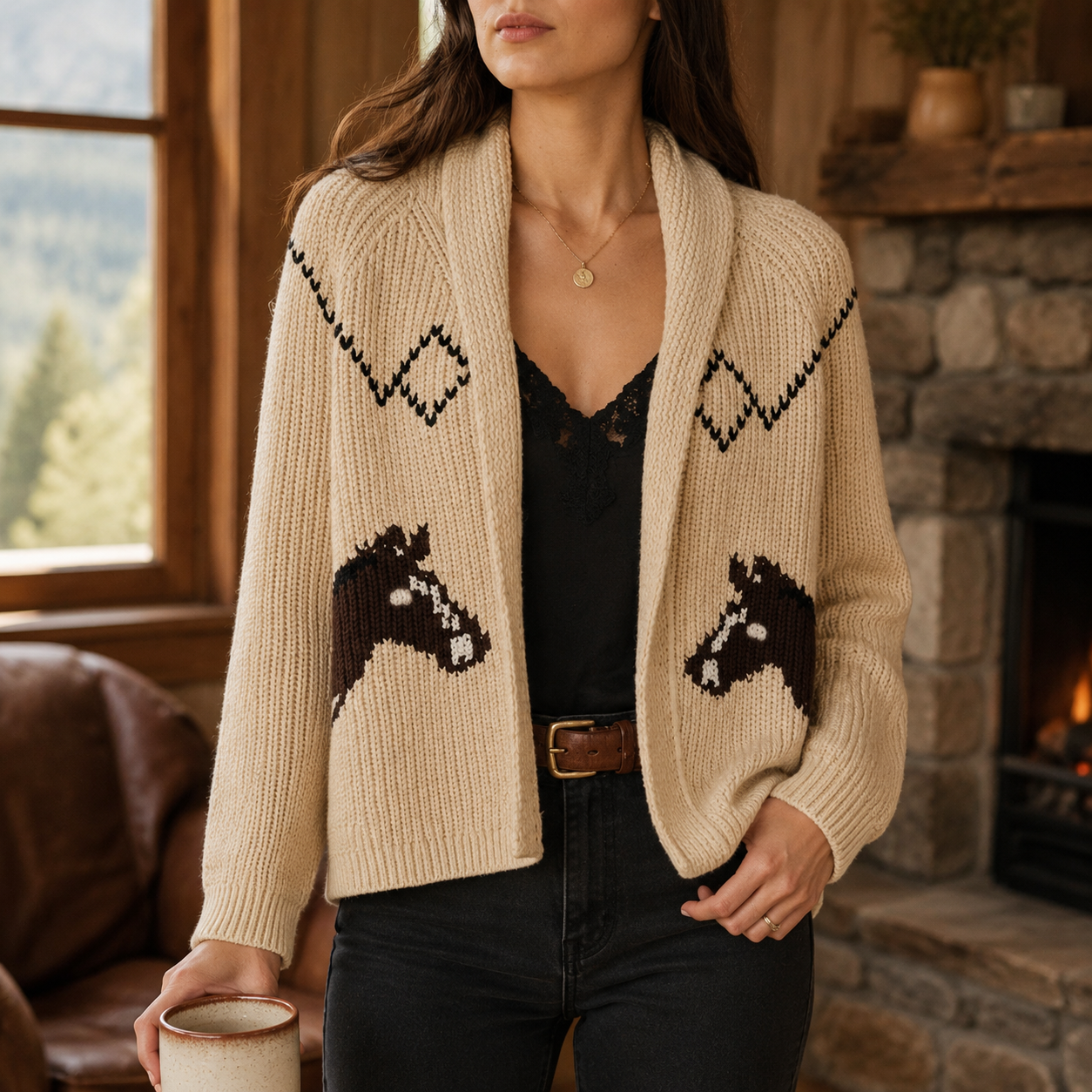 Retro Artistic Lapel Loose Knit Cardigan Sweater | Casual Boutique Layering Top