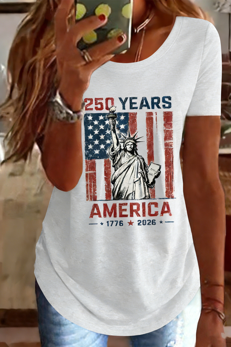 Retro American 250th Anniversary T-shirt Vintage Independence Day T-shirt