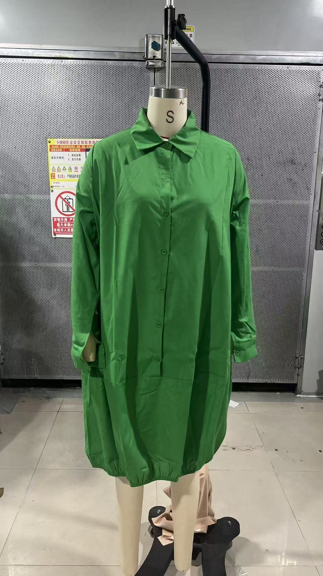 Solid Color Button Front Casual Dress | Cotton A-Line Everyday Dress