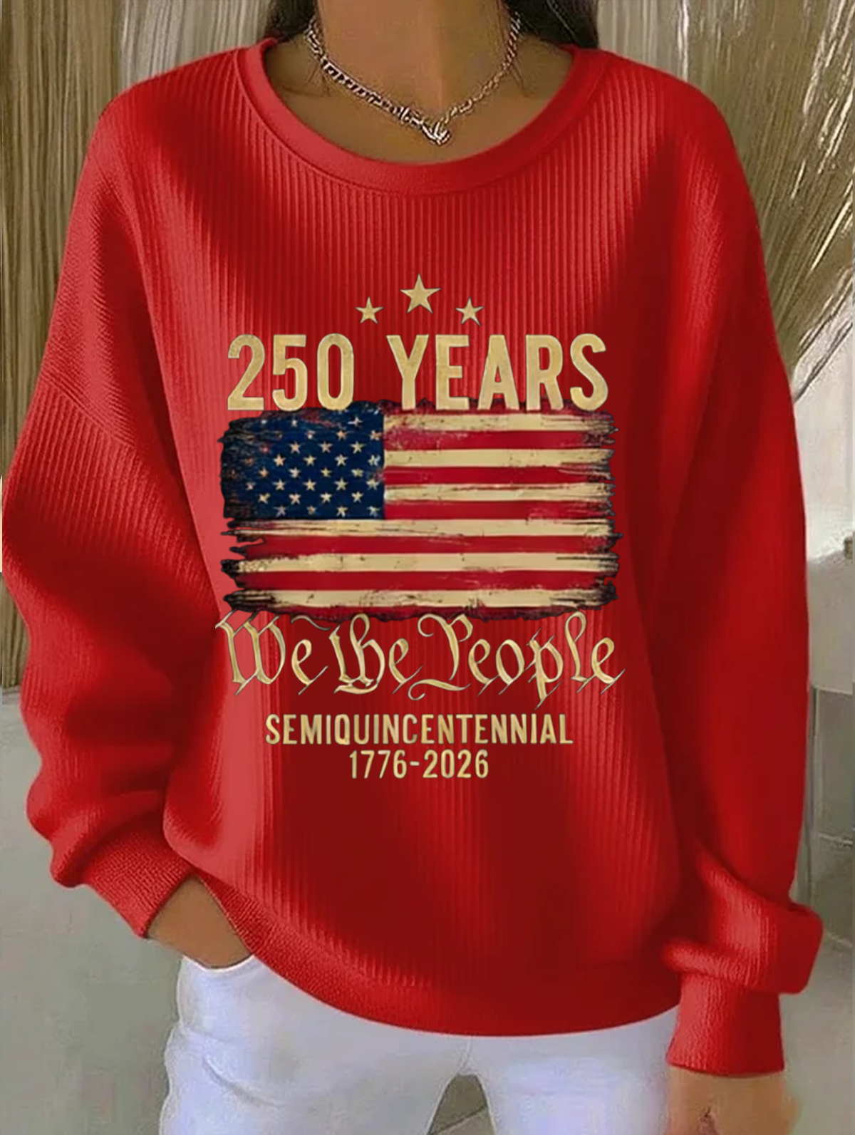 Women's USA 250th Anniversary Printed Casual Sweatshirt