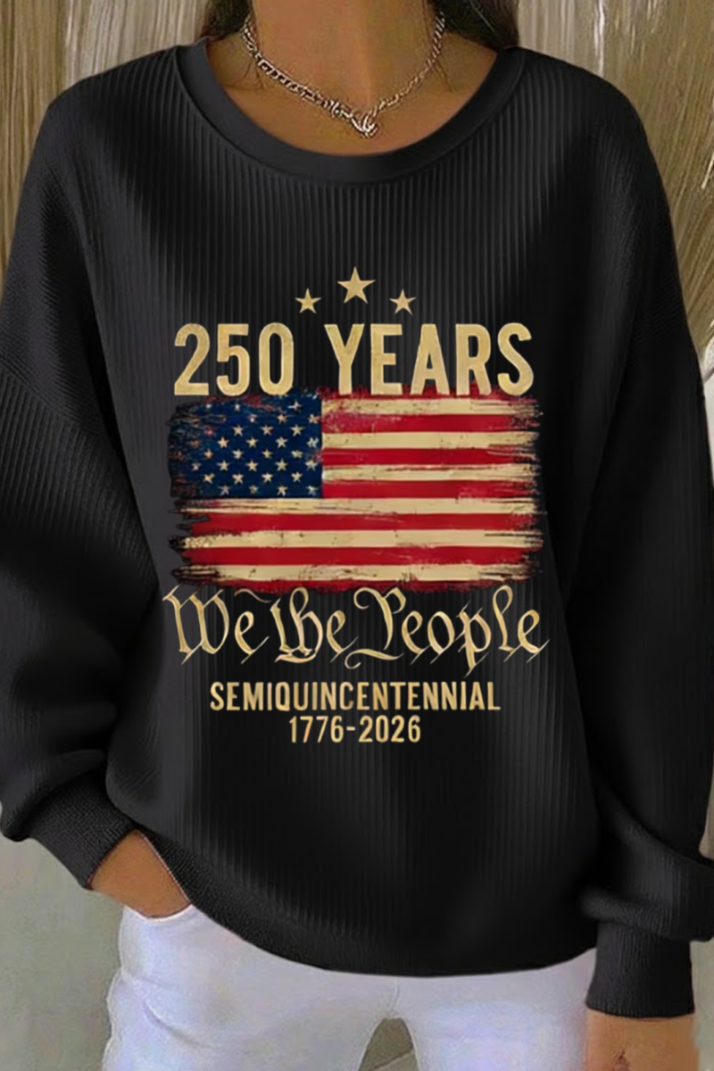 Women's USA 250th Anniversary Printed Casual Sweatshirt