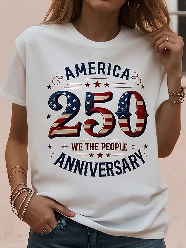 Casual Regular Fit America Flag T-Shirt