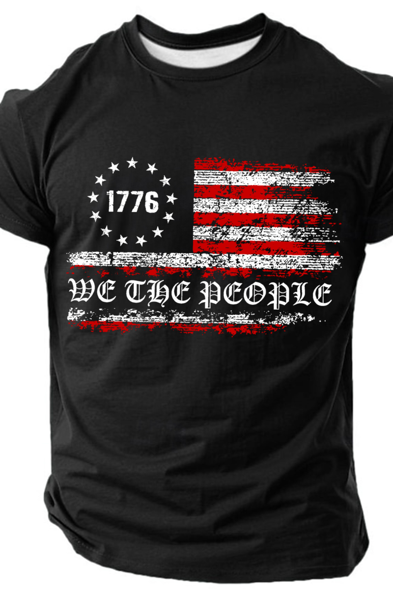 We The People,American Patriotic ,1776 Us Flag Cotton T-Shirt
