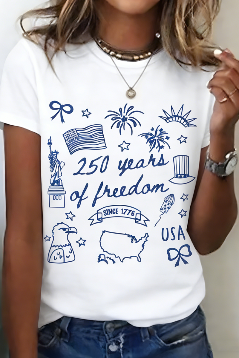 Retro American 250th Anniversary T-shirt, Vintage Independence Day T-shirt