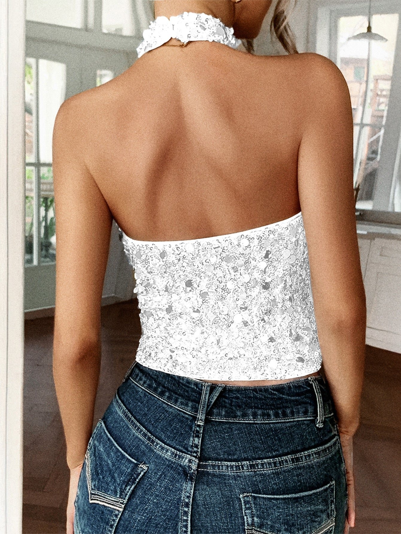 Elegant Halter Party Top | Sleeveless Slim-Fit Fashion Tank