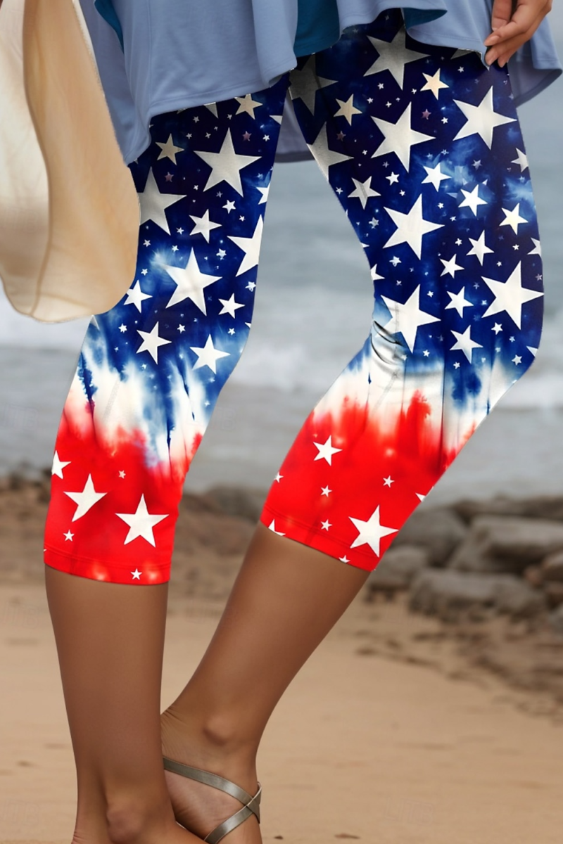 Women's American Flag 1776 Independence Day Printed Leggings