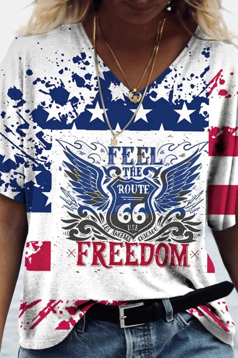 250th anniversary Independence Day Casual V Neck T-Shirt