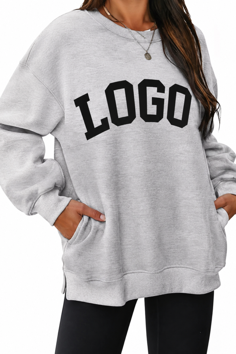 Custom Oversized Long Sleeve Top with Pockets – Personalized Logo & Design