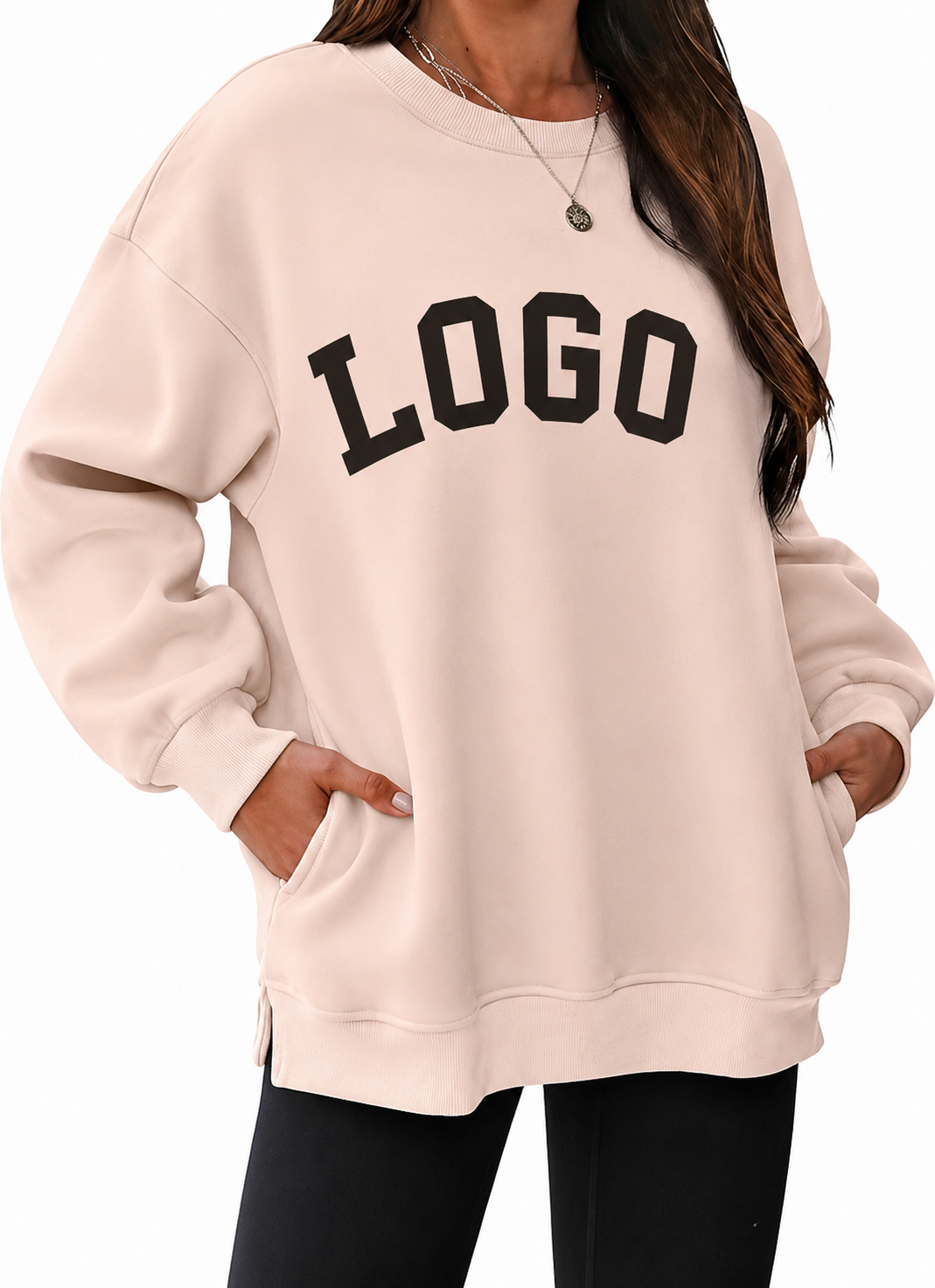 Custom Oversized Long Sleeve Top with Pockets – Personalized Logo & Design